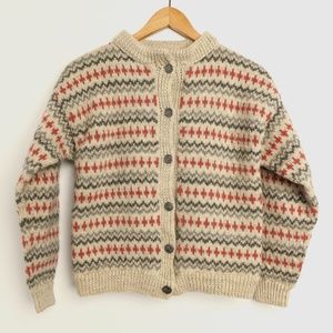 Gorgeous Norwegain Style 100% Wool Kids Handknitted Beige Blush Grey Buttoned